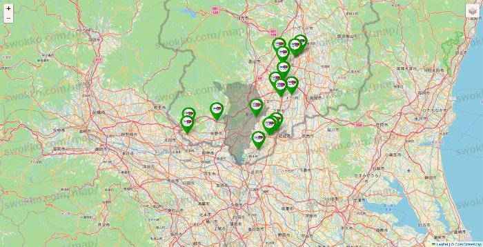 栃木県のセイムス系の店舗地図