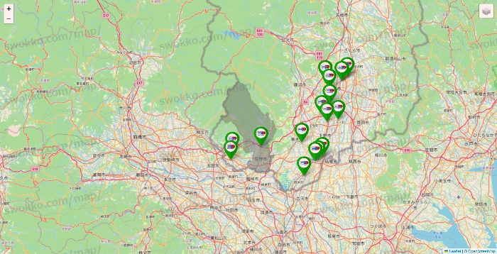 栃木県のセイムス系の店舗地図