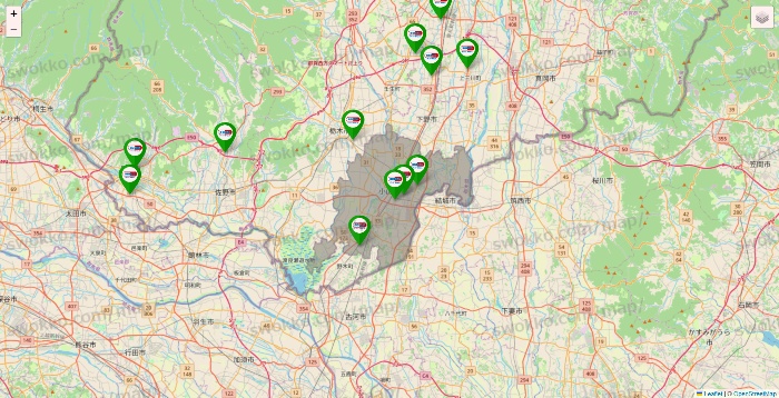 栃木県のセイムス系の店舗地図