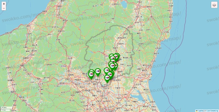 栃木県のセイムス系の店舗地図