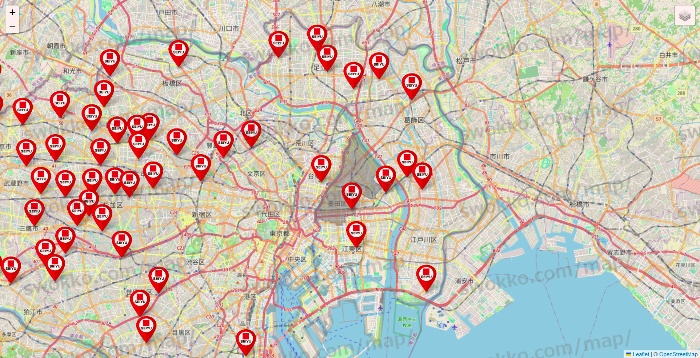東京都の西友・LIVIN（リヴィン）の店舗地図