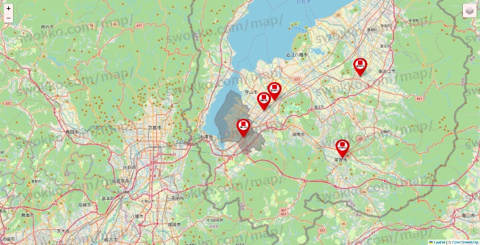 滋賀県の西友・LIVIN（リヴィン）の店舗地図