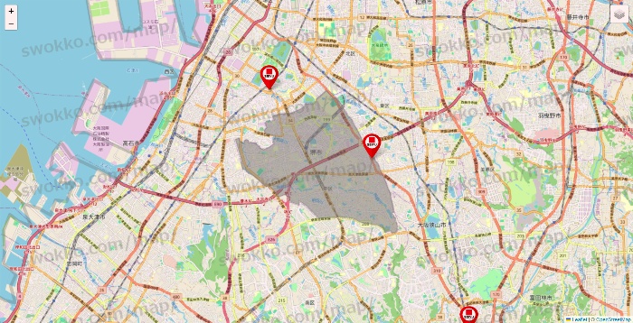 大阪府の西友・LIVIN（リヴィン）の店舗地図