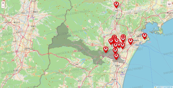 宮城県の西友・LIVIN（リヴィン）の店舗地図