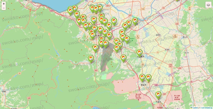 北海道のSeria（セリア）の店舗地図