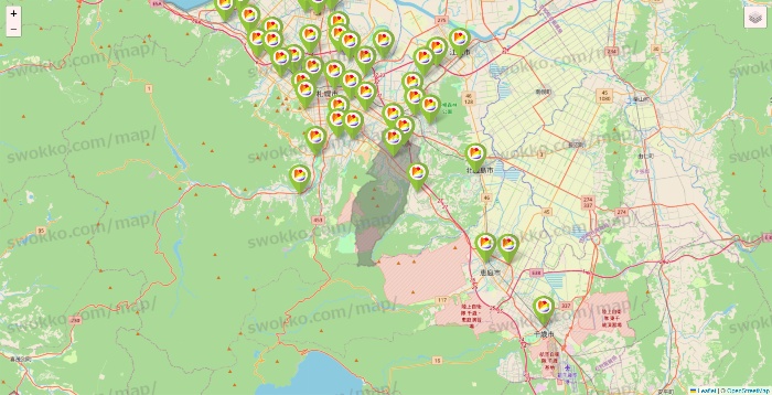 北海道のSeria（セリア）の店舗地図