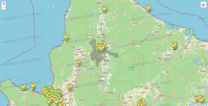 北海道のSeria（セリア）の店舗地図