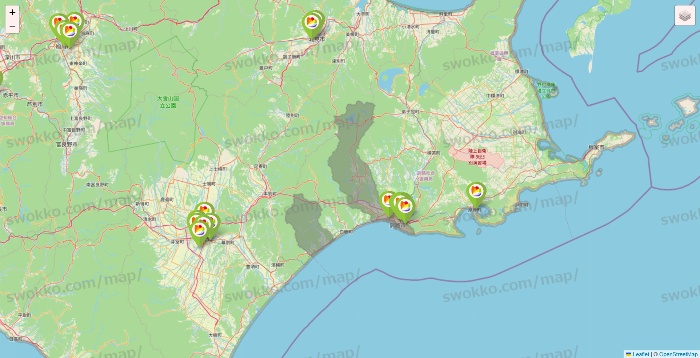 北海道のSeria（セリア）の店舗地図