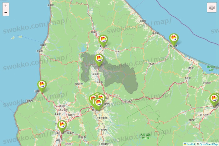 北海道のSeria（セリア）の店舗地図