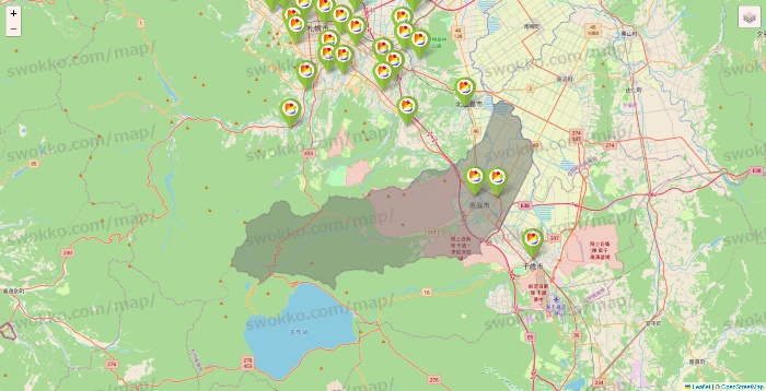 北海道のSeria（セリア）の店舗地図