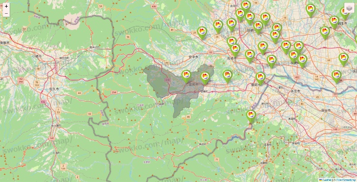 群馬県のSeria（セリア）の店舗地図