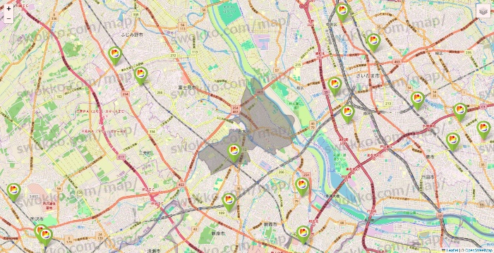 埼玉県のSeria（セリア）の店舗地図