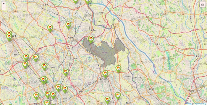 埼玉県のSeria（セリア）の店舗地図
