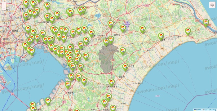 千葉県のSeria（セリア）の店舗地図