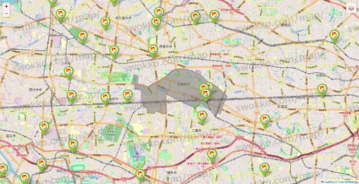 東京都のSeria（セリア）の店舗地図