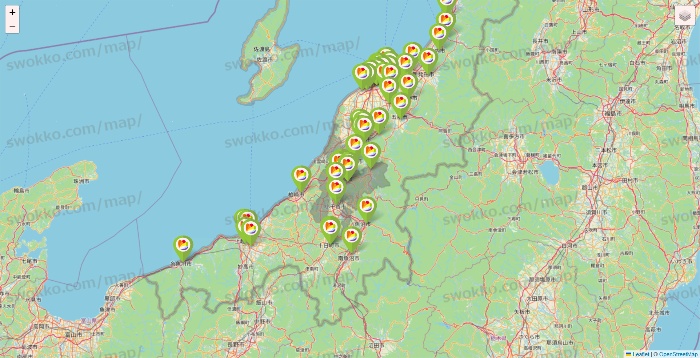 新潟県のSeria（セリア）の店舗地図