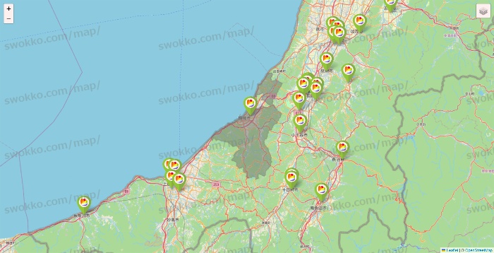 新潟県のSeria（セリア）の店舗地図