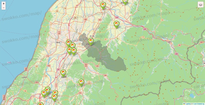 新潟県のSeria（セリア）の店舗地図