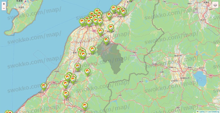 新潟県のSeria（セリア）の店舗地図