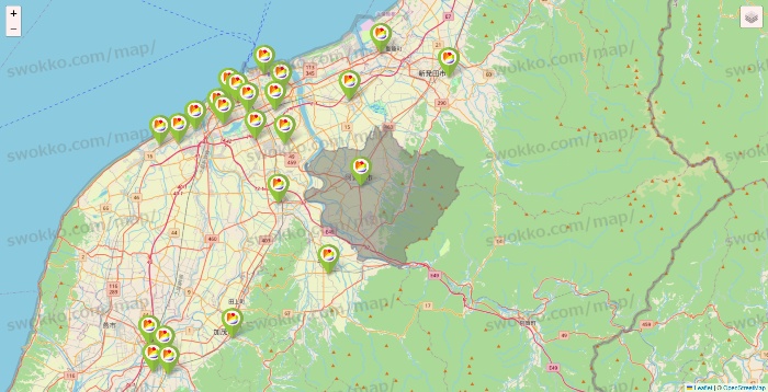 新潟県のSeria（セリア）の店舗地図