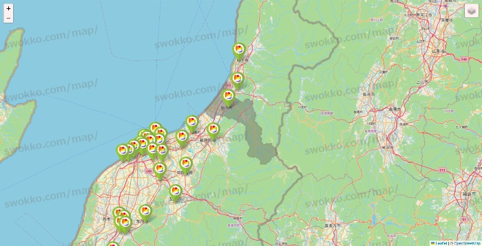 新潟県のSeria（セリア）の店舗地図