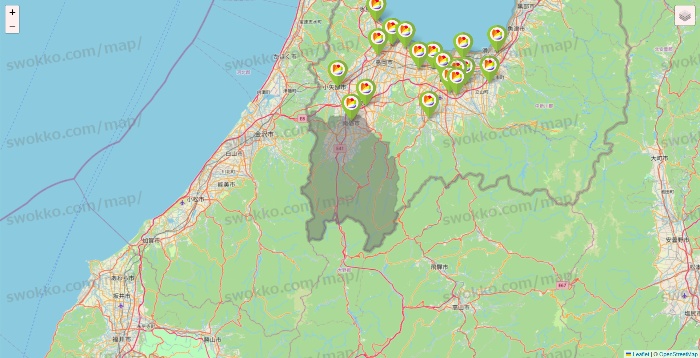 富山県のSeria（セリア）の店舗地図