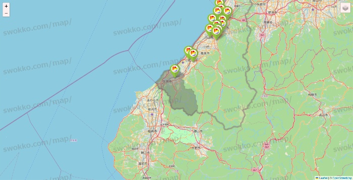 石川県のSeria（セリア）の店舗地図