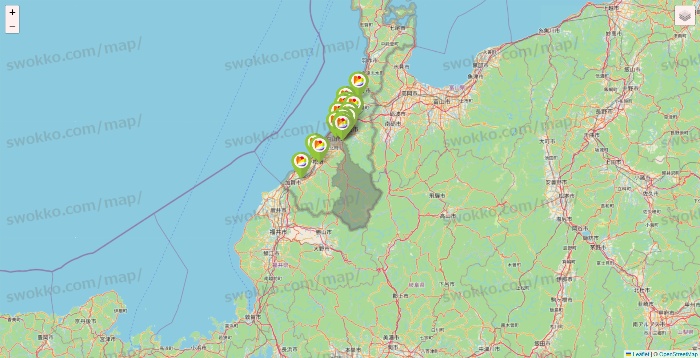 石川県のSeria（セリア）の店舗地図