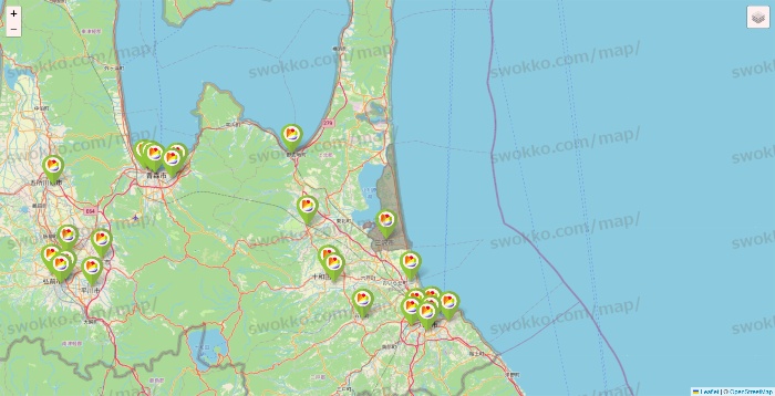 青森県のSeria（セリア）の店舗地図