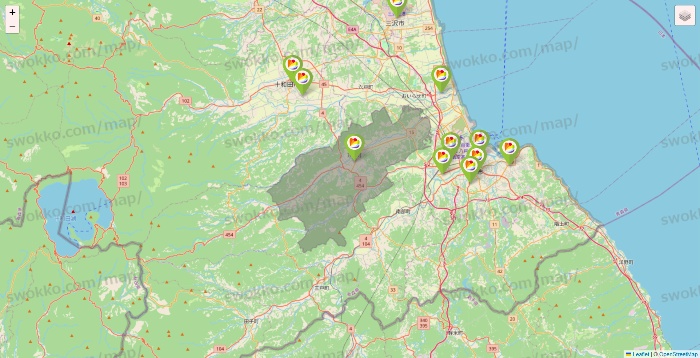 青森県のSeria（セリア）の店舗地図