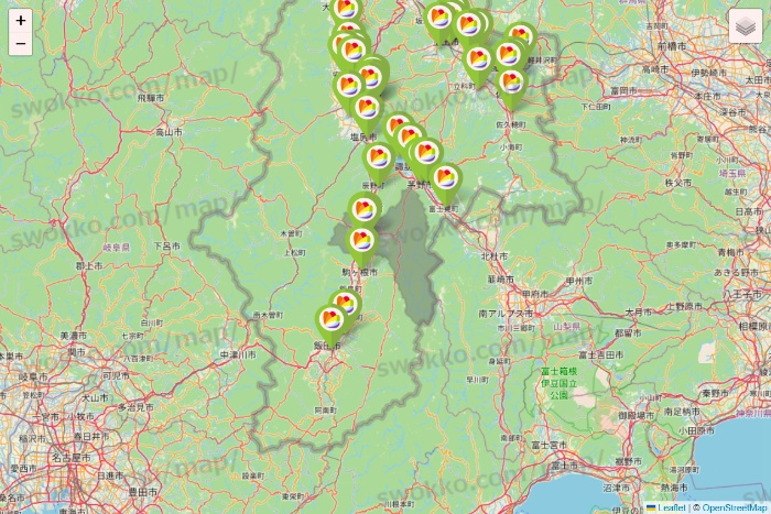 長野県のSeria（セリア）の店舗地図