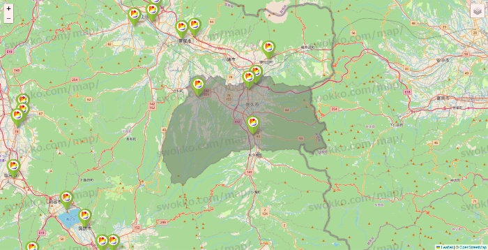 長野県のSeria（セリア）の店舗地図