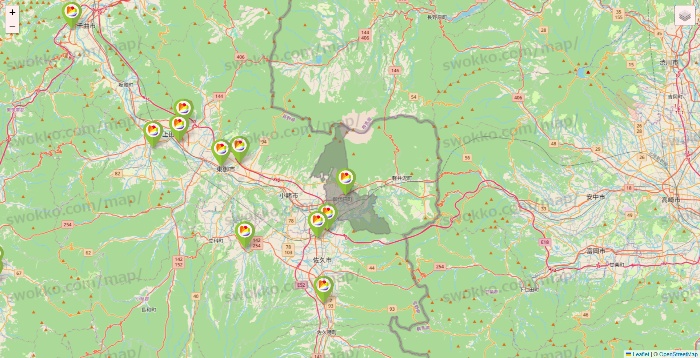 長野県のSeria（セリア）の店舗地図