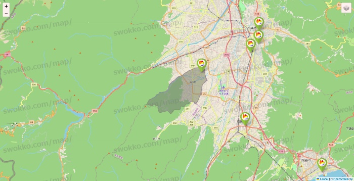 長野県のSeria（セリア）の店舗地図