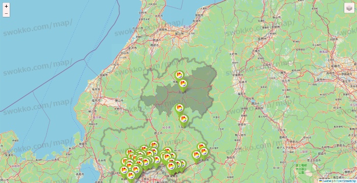 岐阜県のSeria（セリア）の店舗地図