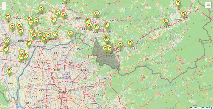 岐阜県のSeria（セリア）の店舗地図