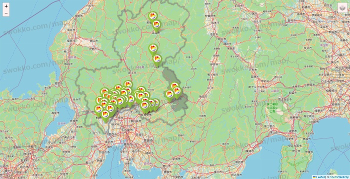 岐阜県のSeria（セリア）の店舗地図