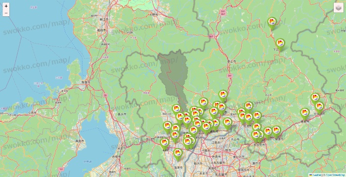 岐阜県のSeria（セリア）の店舗地図