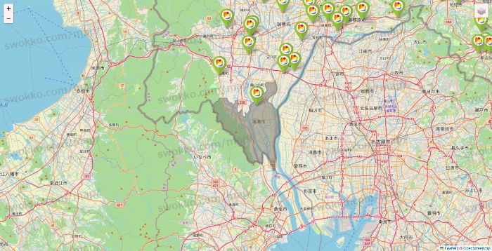 岐阜県のSeria（セリア）の店舗地図