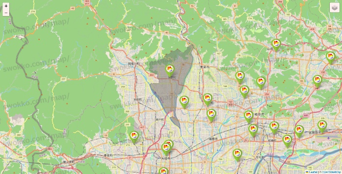 岐阜県のSeria（セリア）の店舗地図