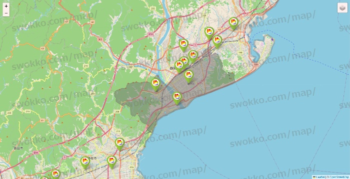 静岡県のSeria（セリア）の店舗地図