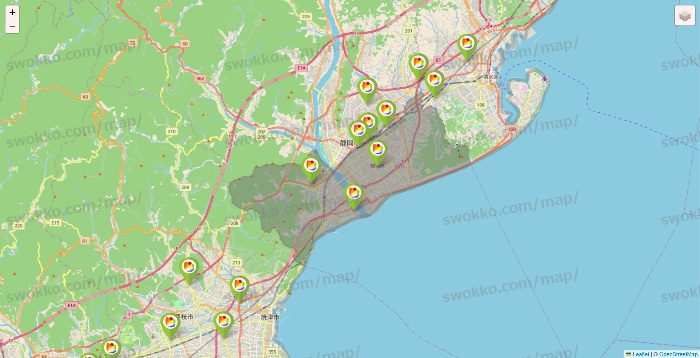 静岡県のSeria（セリア）の店舗地図