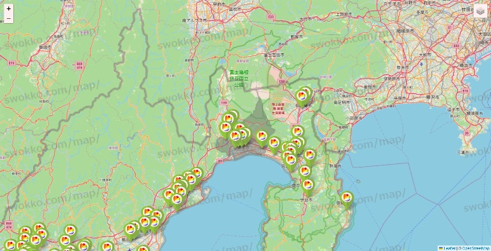 静岡県のSeria（セリア）の店舗地図