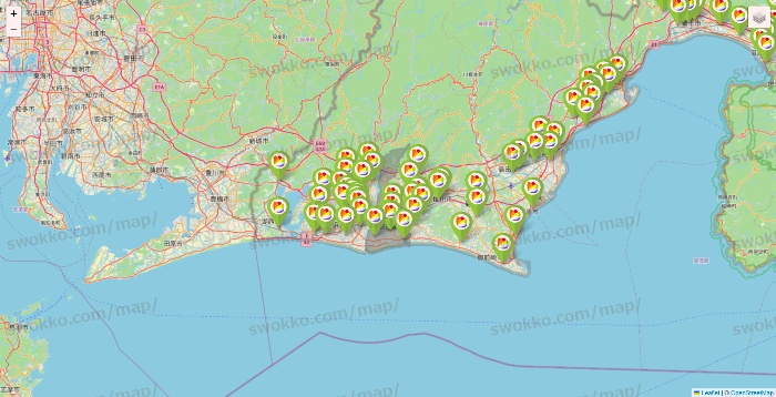 静岡県のSeria（セリア）の店舗地図