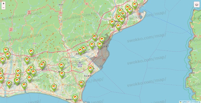 静岡県のSeria（セリア）の店舗地図