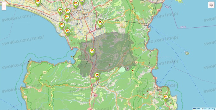 静岡県のSeria（セリア）の店舗地図