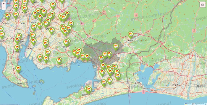 愛知県のSeria（セリア）の店舗地図