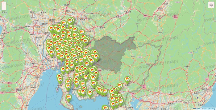 愛知県のSeria（セリア）の店舗地図