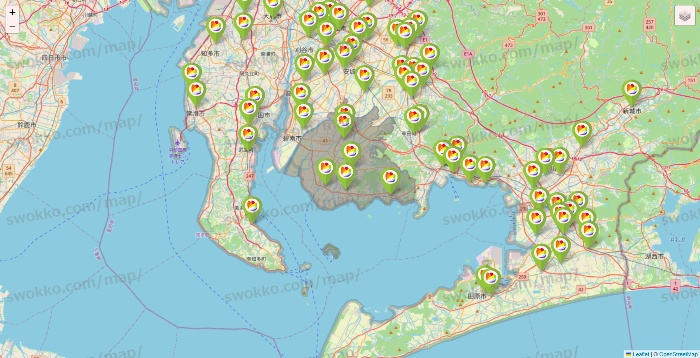 愛知県のSeria（セリア）の店舗地図