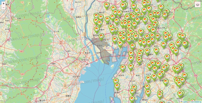 愛知県のSeria（セリア）の店舗地図